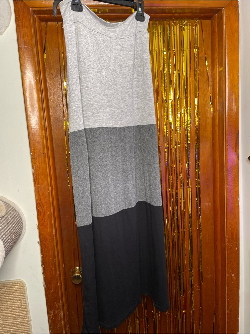 Colorblock Maxi Skirt - Grey, Charcoal & Black